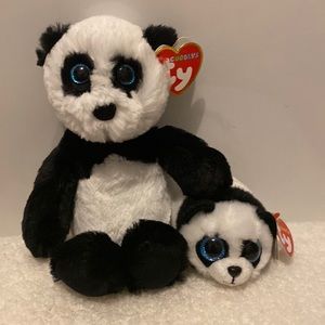 ‼️ TWO PANDA BEAR TY STUFFED ANIMALS ‼️